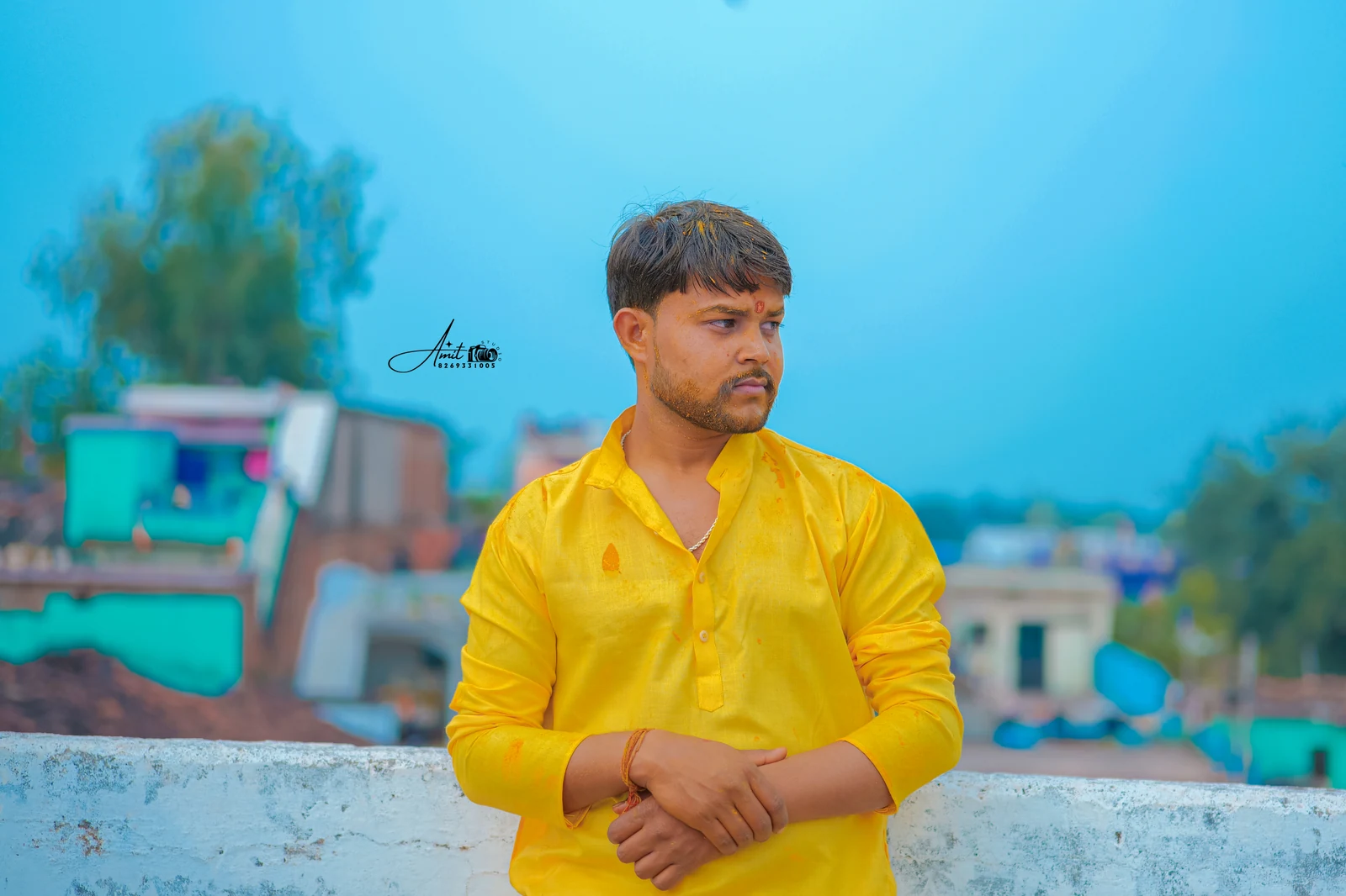 A groom during haldi celebrations