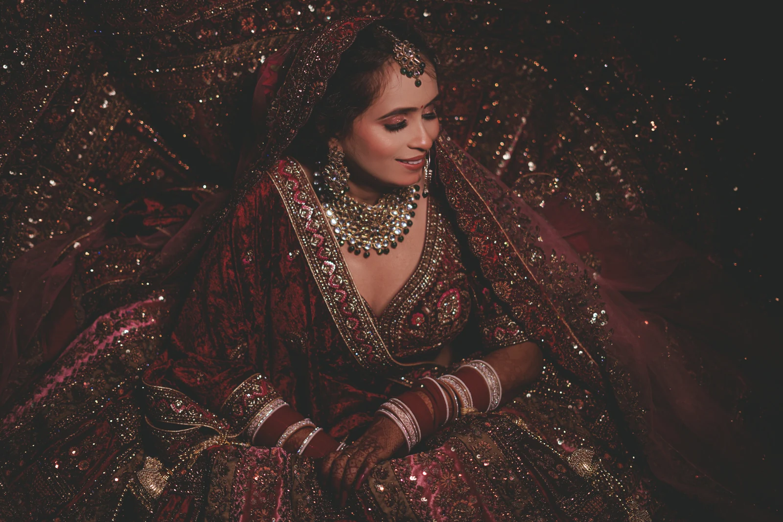An intimate bridal portrait