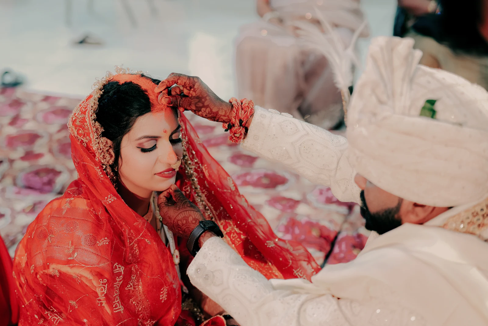 A moment from the wedding ceremony